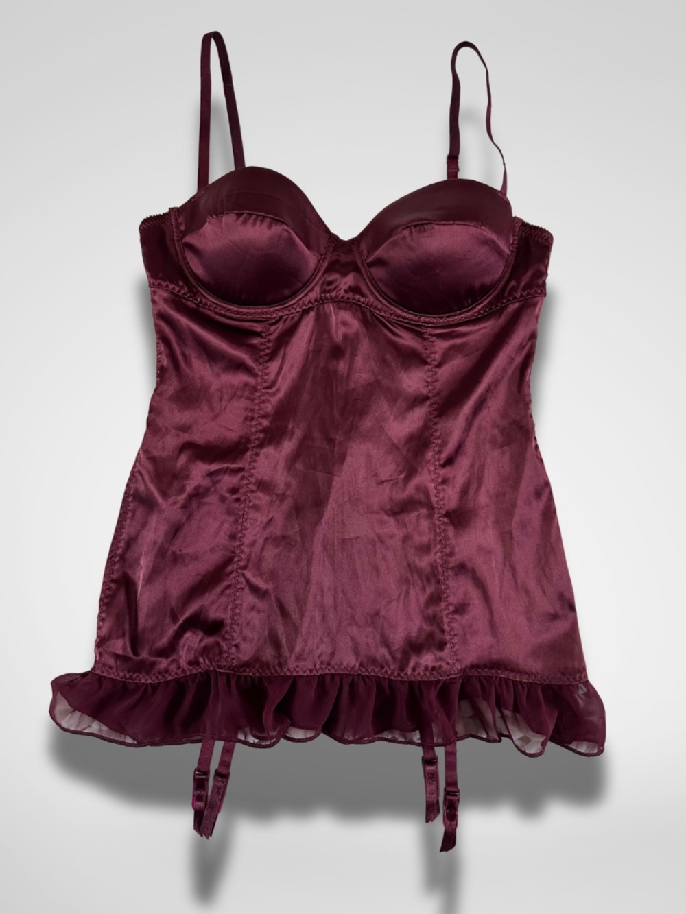 Victorias Secret Burgundy Lingerie Slip Bustier